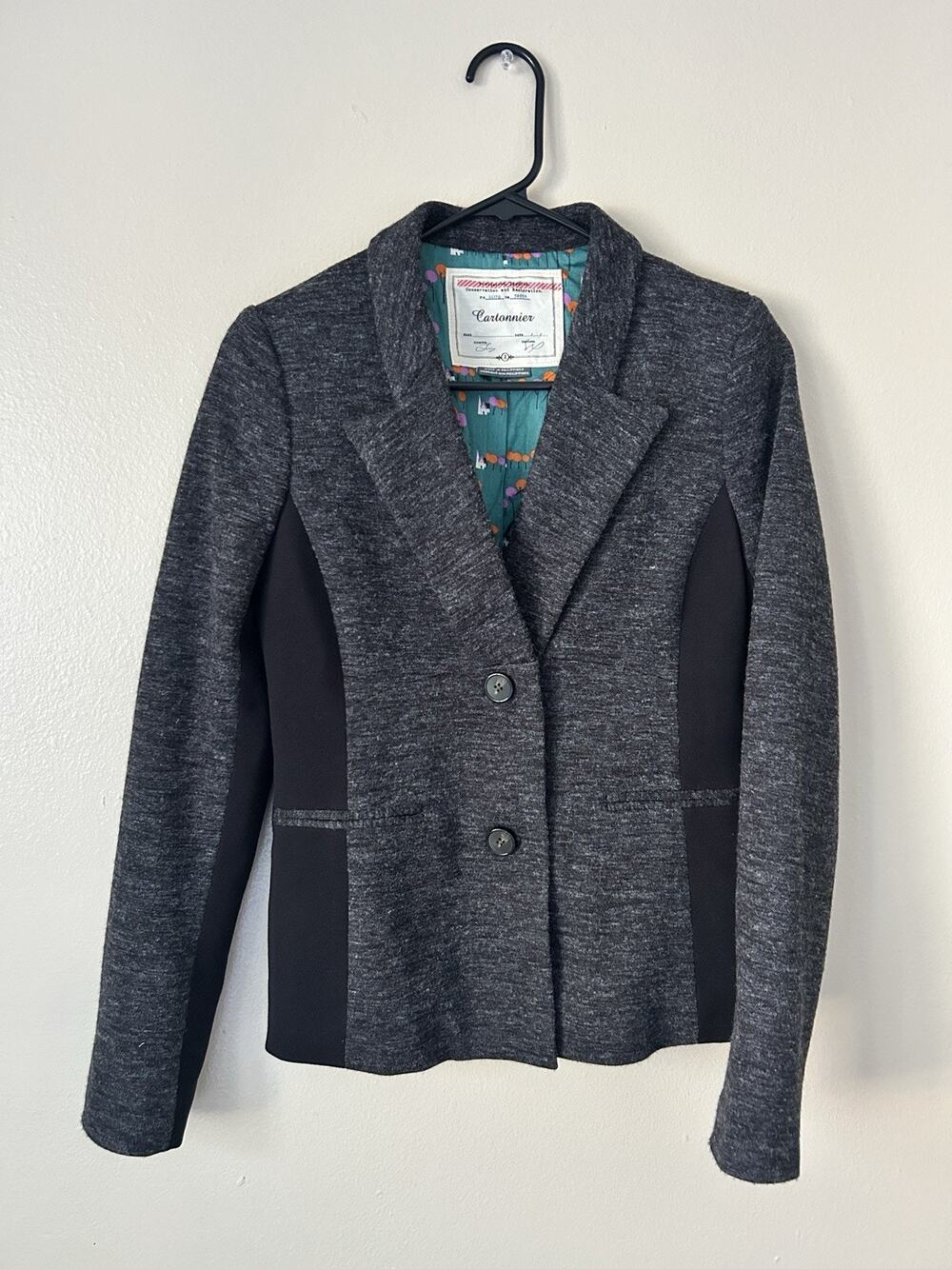 Anthropologie Cartonnier Gray Wool Blend Blazer Jacket Size 2